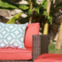 OC Orange-Casual Patio Rattan Sofa Set Couch Wicker Patio Furniture Set Garden Conversation Set, Brown & Orange Cushion  5pcs