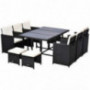 Outsunny 11 Piece Outdoor PE Rattan Wicker Table and Chair Patio Furniture Set