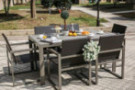 Festival Depot 7-Piece Patio Steel Dining Set 6 Seat Wicker Rattan Chairs Furniture and Table  7pc Grey 