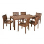 Christopher Knight Home 305934 Odin Outdoor 7-Piece Acacia Wood Dining Set, Dark Brown