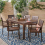 Christopher Knight Home 305934 Odin Outdoor 7-Piece Acacia Wood Dining Set, Dark Brown