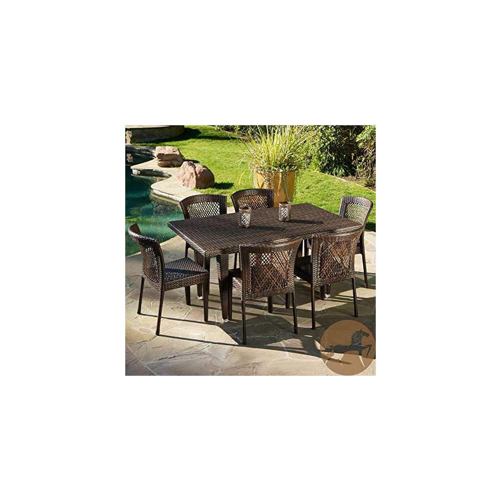Christopher Knight Home Dusk Outdoor Dining Set, 7Pcs Set, Universe
