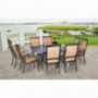 Hanover MANDN9PCSQ-P Manor 9-Piece Rust-Free 8 PVC Sling Chairs and Aluminum Square T Outdoor Patio Dining Set