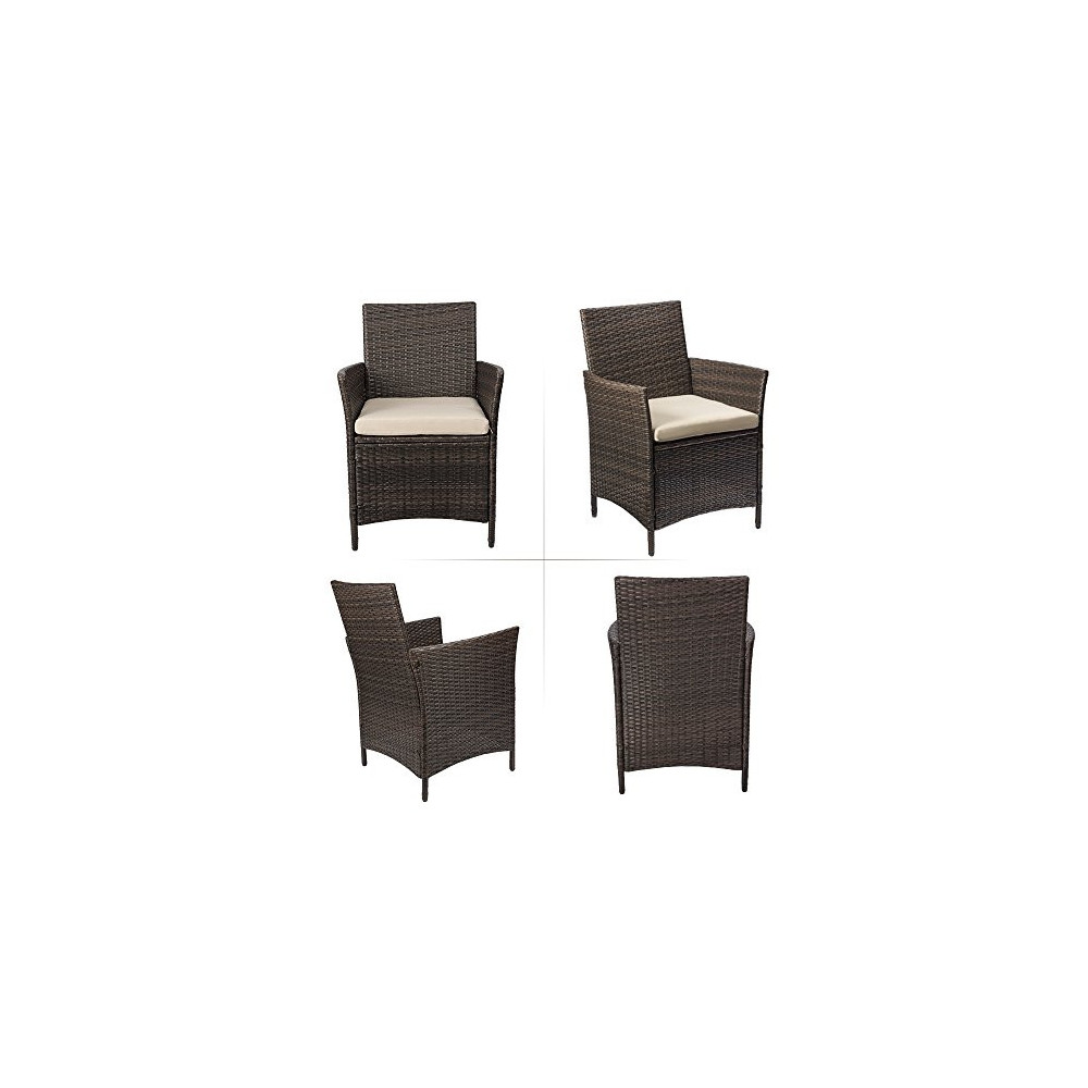 Devoko Patio Porch Furniture Sets 3 Pieces PE Rattan Wicker