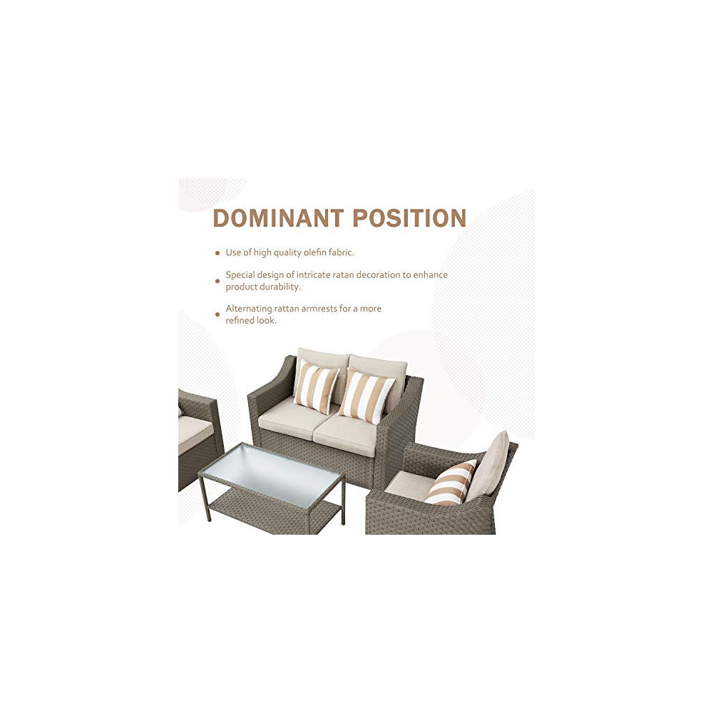 Oakmont 4Piece Patio Conversation Set Outdoor Wicker Furniture