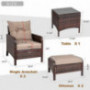 Vongrasig 5 Piece Wicker Patio Furniture Set, PE Wicker Rattan Small Patio Set Porch Furniture, Cushioned Patio Chair Set of 