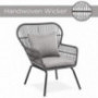 Best Choice Products 3-Piece Patio Wicker Conversation Bistro Set w/ 2 Chairs, Glass Top Side Table, Cushions - Gray