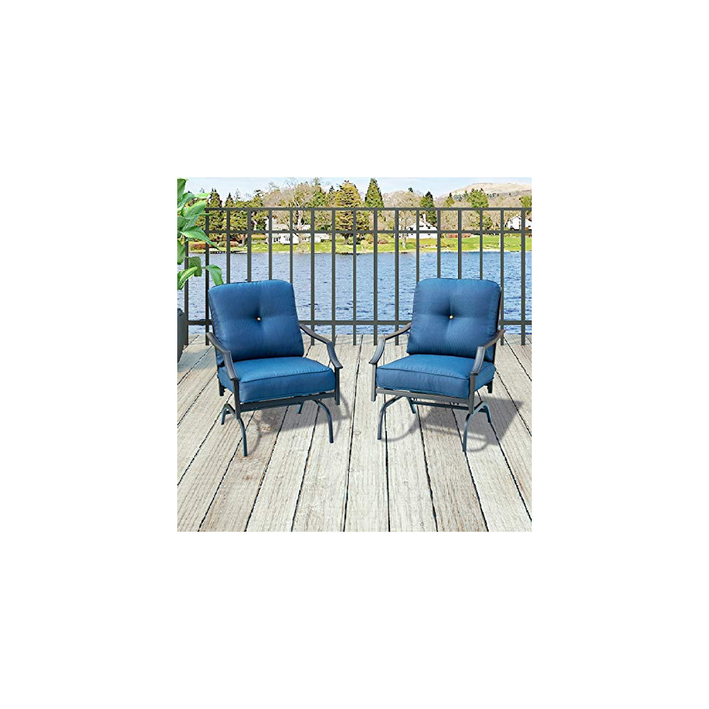 Top Space Patio Chairs Outdoor Rocking Chair Bistro Set Patio Conversation Set,Motion Metal Outdoor Furniture with 2 Outdoor 