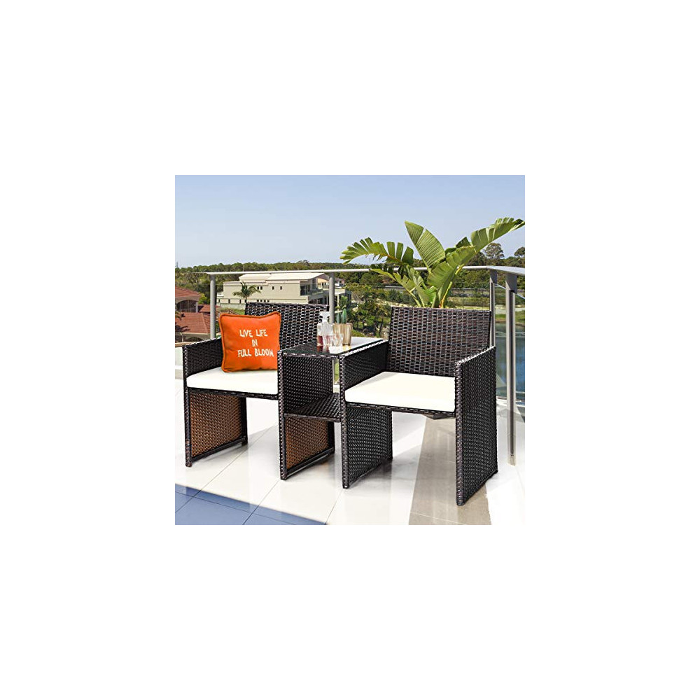 Tangkula Outdoor Furniture Set Paito Conversation Set with