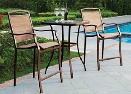 Premium Outdoor Bistro Sets Patio Furniture Set Table 3 Piece Bar Height Seating