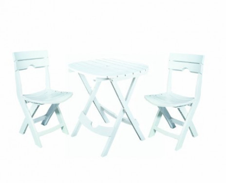 Adams Manufacturing 8590-48-3731 Quik-Fold Cafe Bistro Set, White