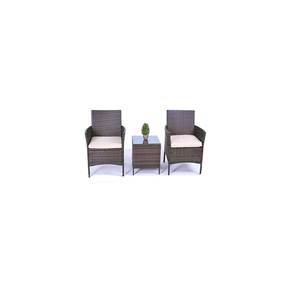 United Flame Patio Chairs 3 PCS Bistro Set Indoor and Outdoor Furniture Porch Backyard Balcony Lawn Garden Furniture All Weat