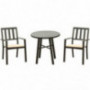 eclife Steel Patio Bistro Set Premium Outdoor Rust-Resistant 3 Piece Patio Set W/Table, Chairs, Cushion  Beige 