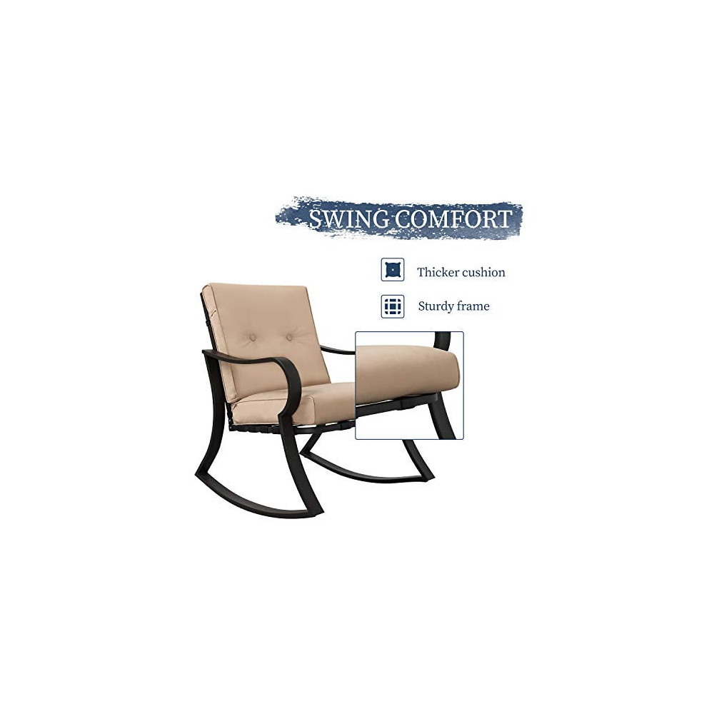 Oakmont Outdoor Furniture 3 Piece Bistro Set Rocking Chairs and