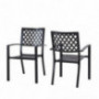 Outdoor Bistro Set 3 Piece, Patio Furniture Conversation Set, All Weather Metal Frame Table and Chairs