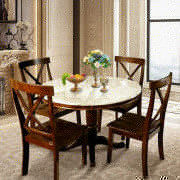 Harper & Bright Designs Dining Table Set - 5 Piece Round Dining Set with 4 Chairs Wood Dining Table Set