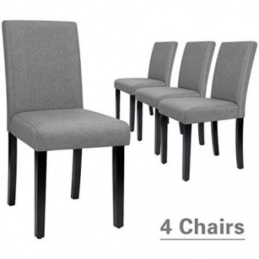 Furmax Dining Chairs Urban Style Fabric Parson Chairs Kitchen Living Room Armless Side Chair with Solid Wood Legs Set of 4  G