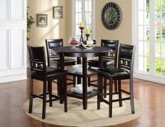New Classic Furniture Gia Counter 5 Piece Dining Set, Ebony