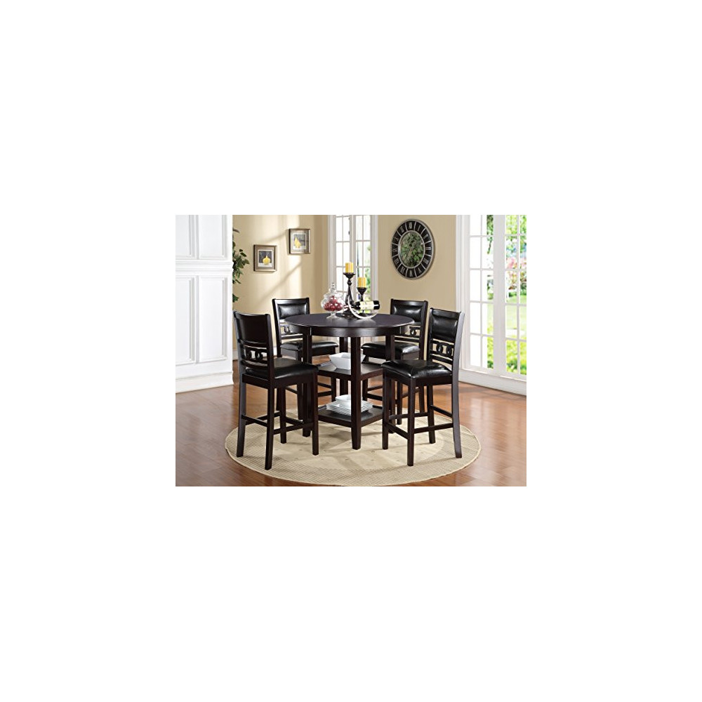 New Classic Furniture Gia Counter 5 Piece Dining Set, Ebony