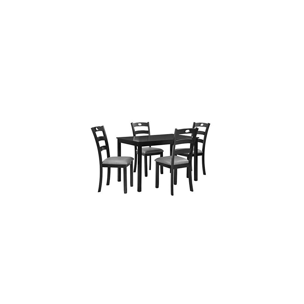 Pearington PEAR-4804 Dining Set, Black/Grey