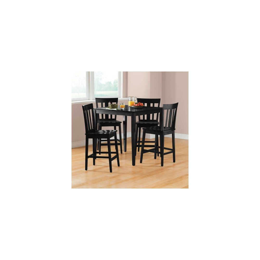 Mainstays 5-piece Counter Height Dining Set, Warm in Black