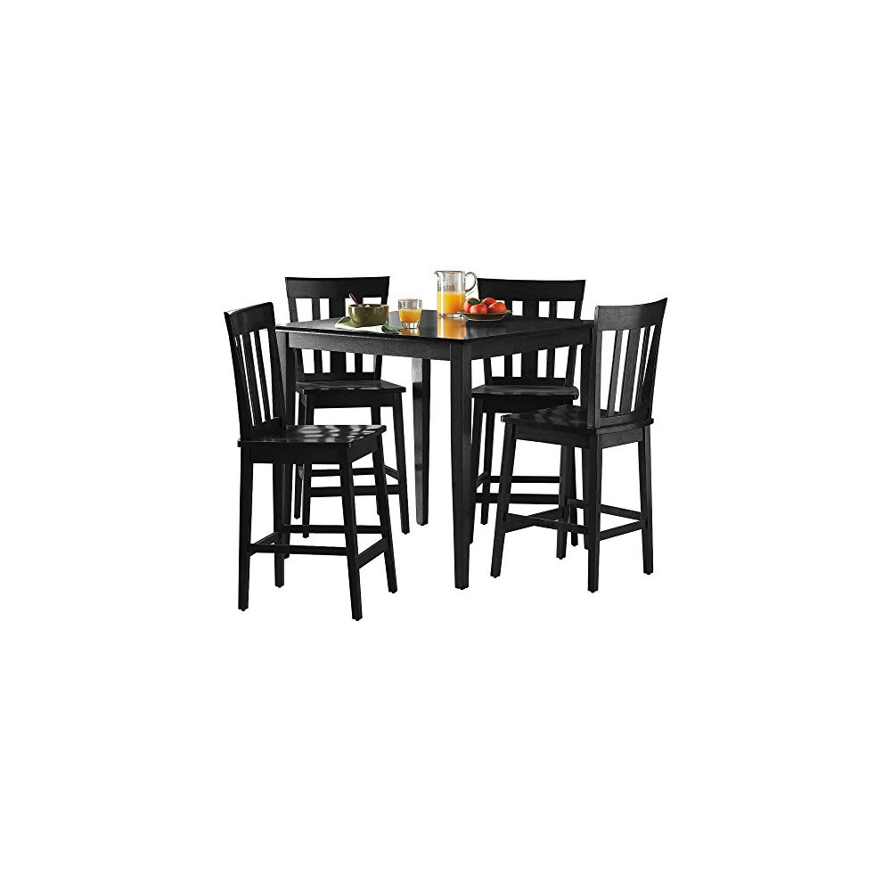 Mainstays 5piece Counter Height Dining Set, Warm in Black Universe