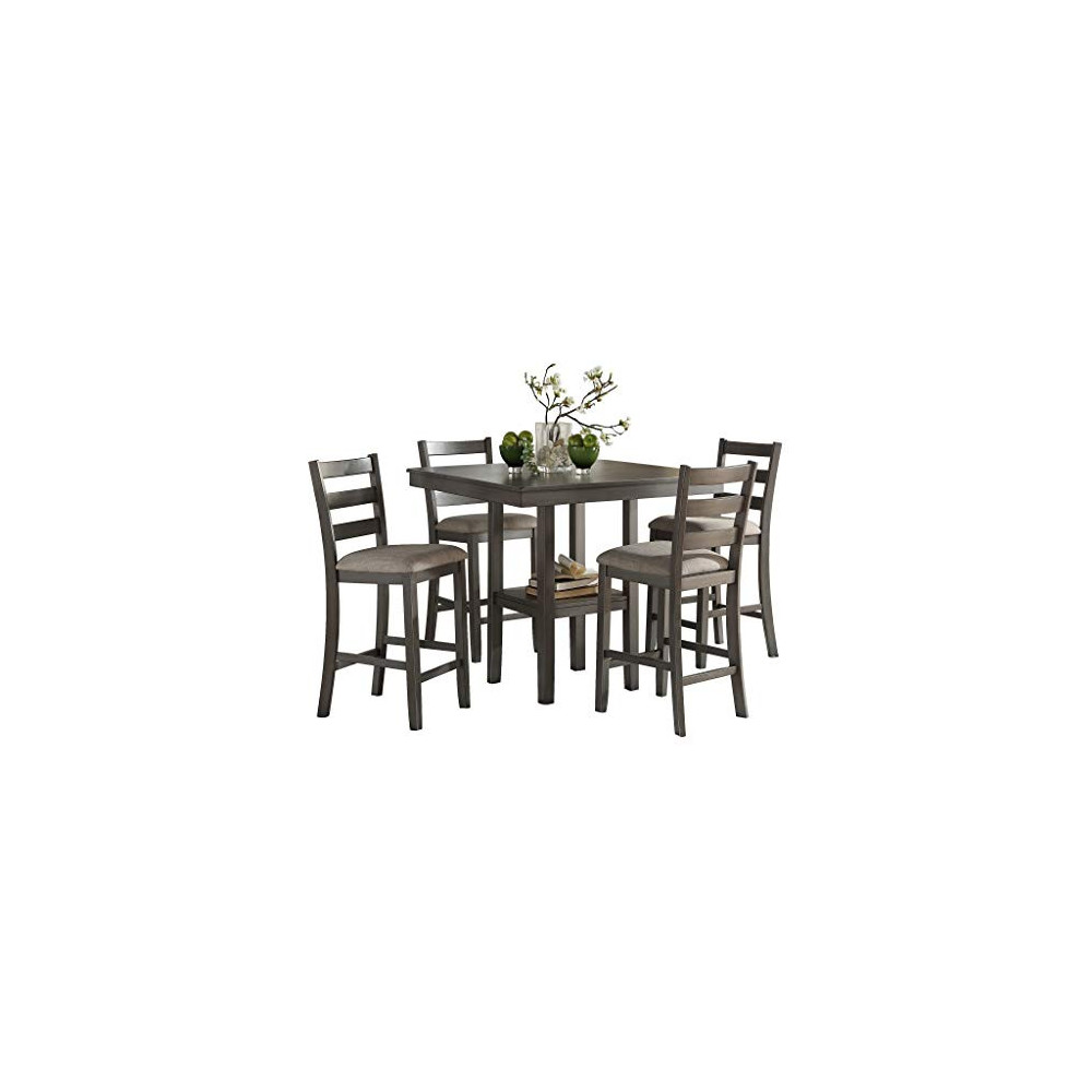 Homelegance 5-Piece Pack Counter Height Dinette Set, Gray