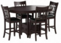 Coaster Home Furnishings Lavon 5-Piece Storage Counter Table Dining Set Espresso and Black