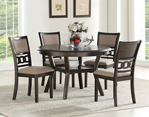 New Classic Furniture Gia Round Dining Set, Cherry