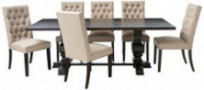 Best Master Furniture Rectangular 7 Pcs Dining Set, Black