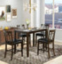Harper & Bright Designs 5 Piece Wood Dining Table Set, Vintage Rectangular Counter Height Bar Table with 4 Chairs for Dining 