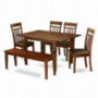 6-Pc Dining room set with bench -small Table with 4 Dining Chairs and Bench