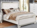 GTU Furniture Contemporary White and Silver Style Wooden Queen Bedroom Set  Queen Size Bed, 4Pc 