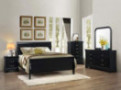GTU Furniture 5pc Queen Size Sleigh Bedroom Set Louis Philippe Style in Black Finish  Black 