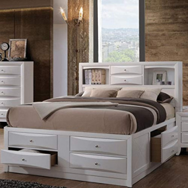 ACME Furniture Ireland 21710F Full Bed with Storage, White