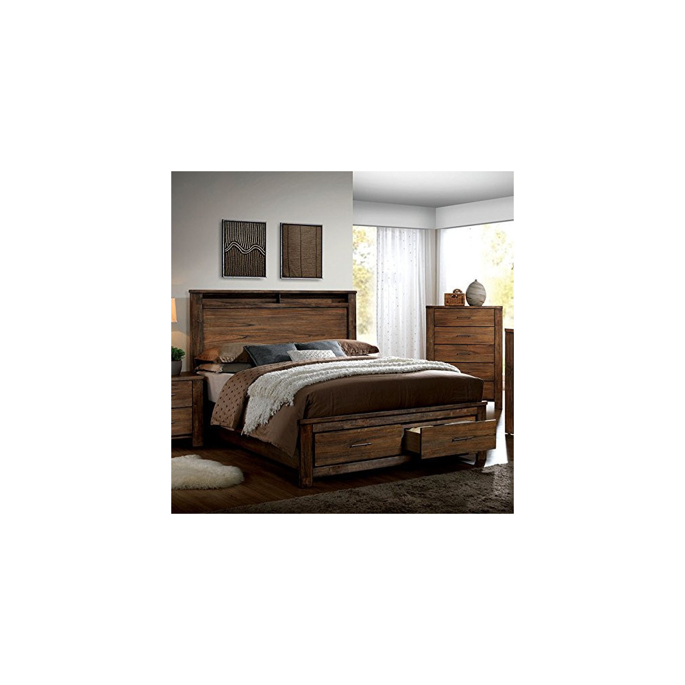 Elkton Traditional Oak Finish King Size 6-Piece Bedroom Set
