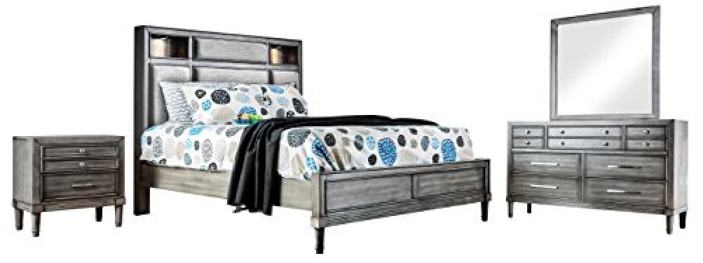 HOMES: Inside + Out Winthrop Transitional 4-Piece Bedroom Set, Eastern King