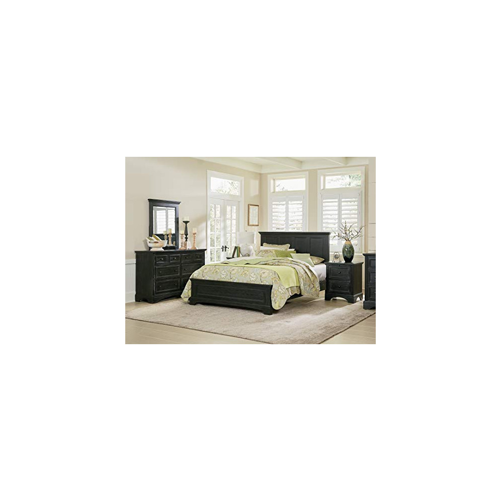 INSPIRED by Bassett Farmhouse Basics King Bedroom Set, Rustic Black
