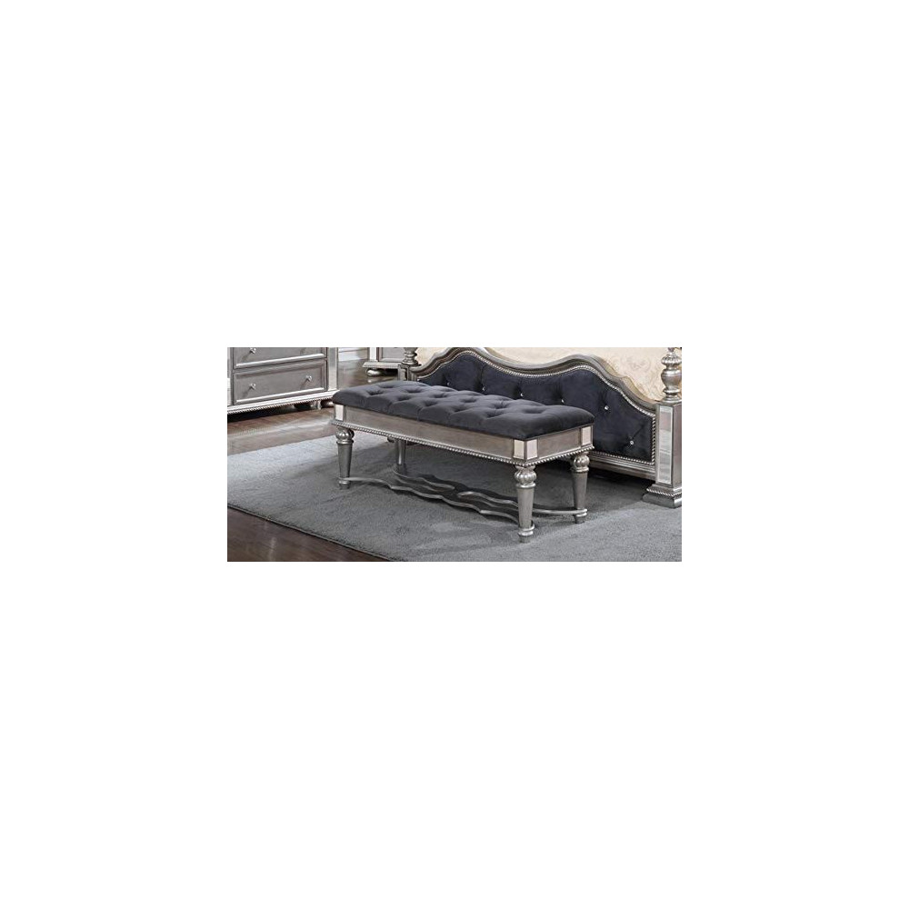 GTU Furniture Kenton Panel Wooden Queen/King Bedroom Set  Bench, 1Pc 