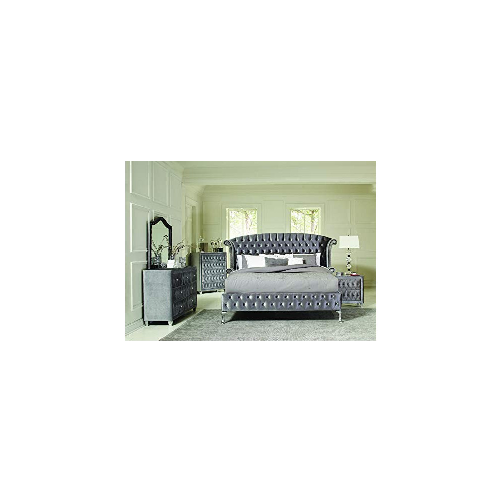 Coaster Deanna 5-Piece Eastern King Bedroom Set Grey Grey/Modern