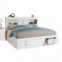 acme White Furniture Louis Philippe III 4-Piece Storage Bedroom Set Queen
