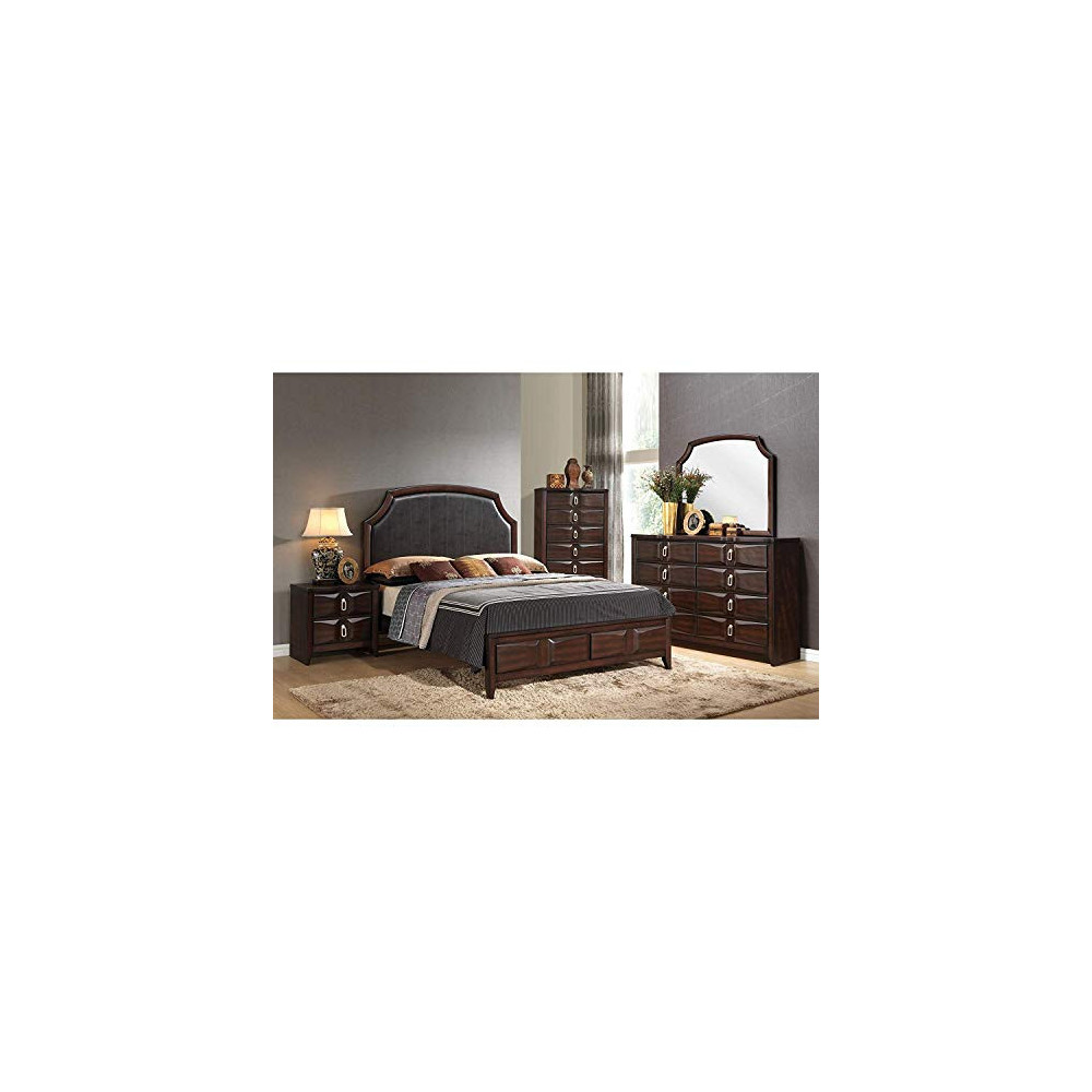 ACME Furniture 24570Q Lancaster Bed, Queen, Espresso PU/Espresso