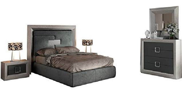 Enzo Modern Queen Bedroom Set in Grey, 5-Piece