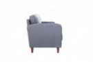 Casa AndreaMilano Mid-Century Modern Linen Fabric Living Room Sofa  Dark Blue 