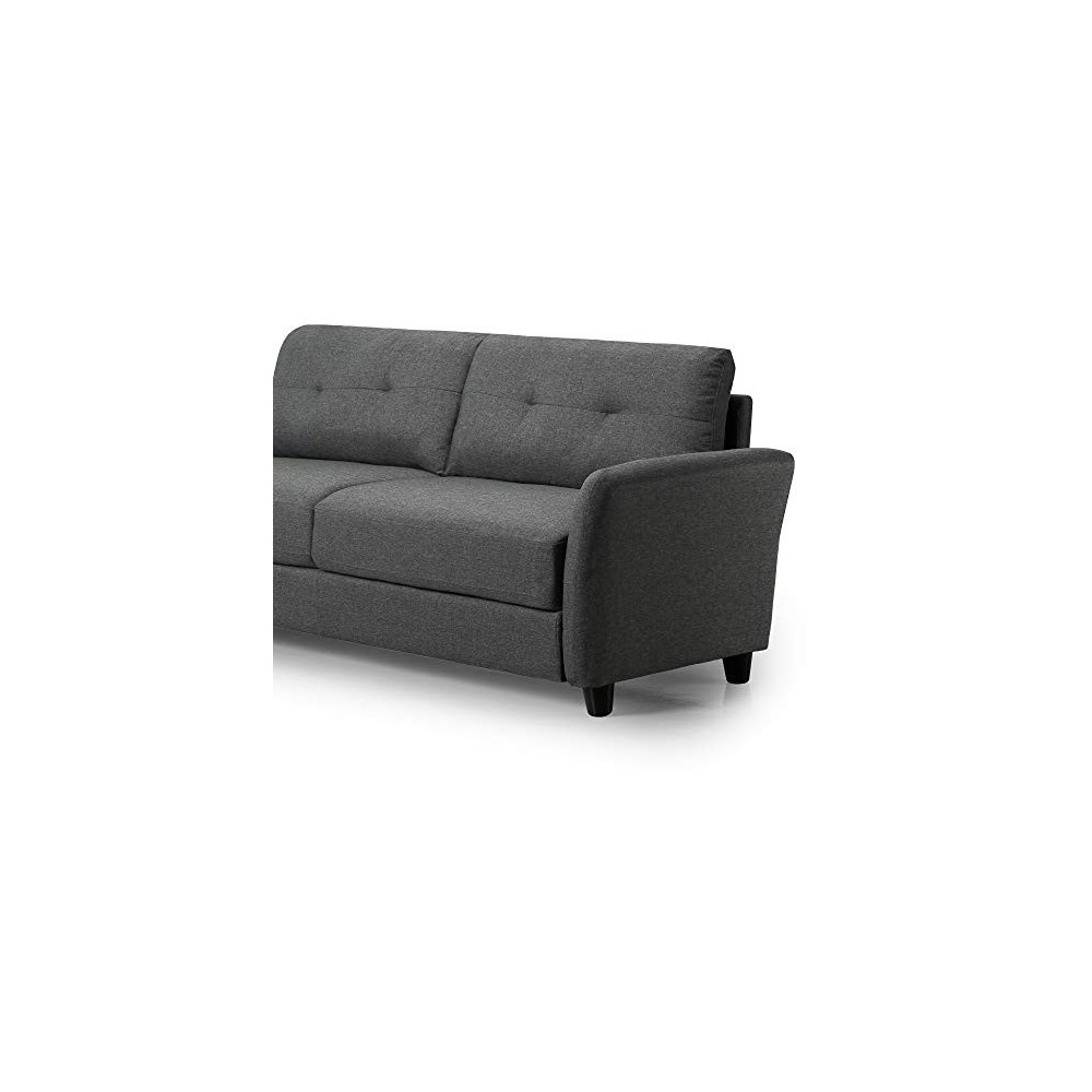 Zinus Ricardo Contemporary Upholstered 78.4 inch Sofa / Living Room Couch, Dark Grey