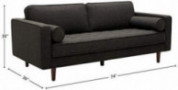 Amazon Brand – Rivet Aiden Mid-Century Sofa with Tapered Wood Legs, 74"W, Dark Grey