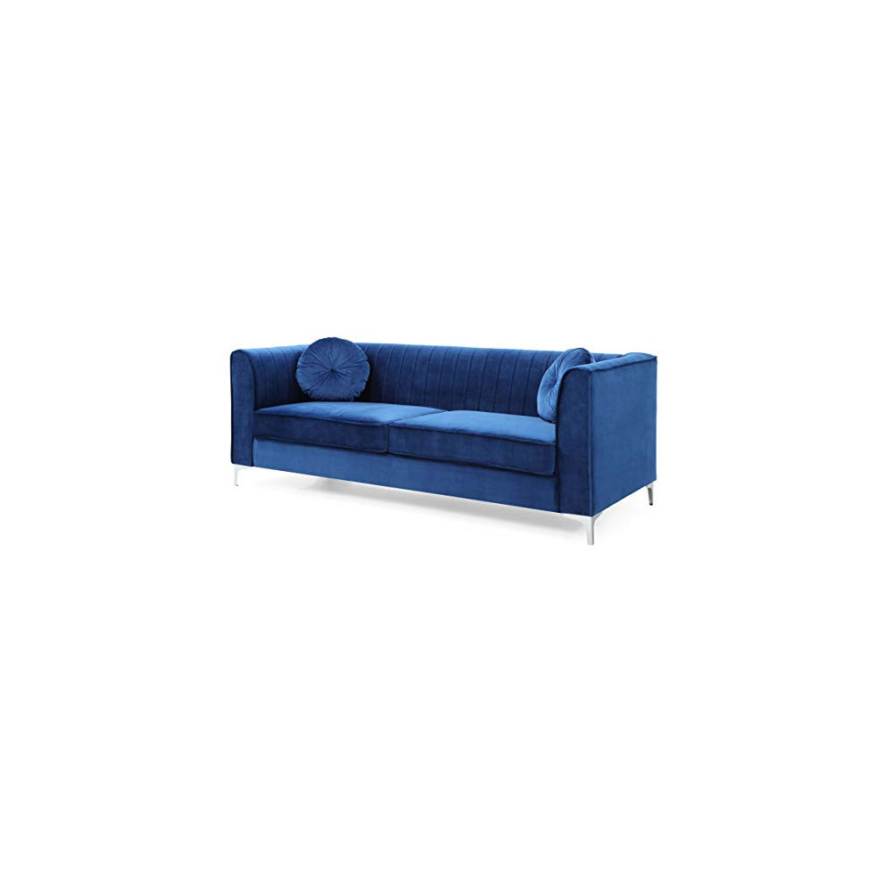 Glory Furniture Delray Sofa, Navy Blue. Living Room Furniture, 3 Seater