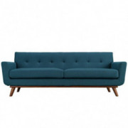Modway Engage Mid-Century Modern Upholstered Fabric Sofa In Azure