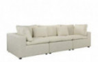 Large Classic Living Room Linen Fabric Sofa, 111.8" W inches  Ivory 
