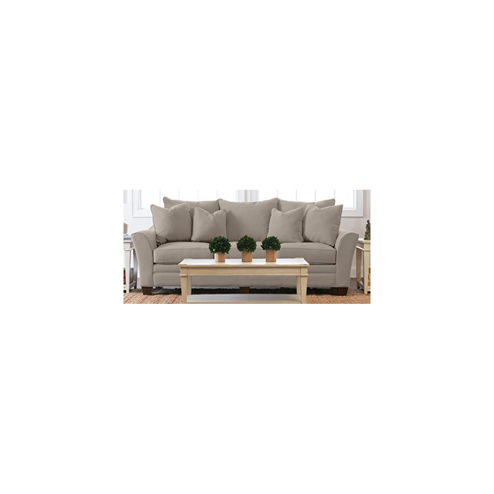 Klaussner Home Furnishings Paxton Sofa with 4 Throw Pillows, 44”L x 99”W x 31”H, Dune